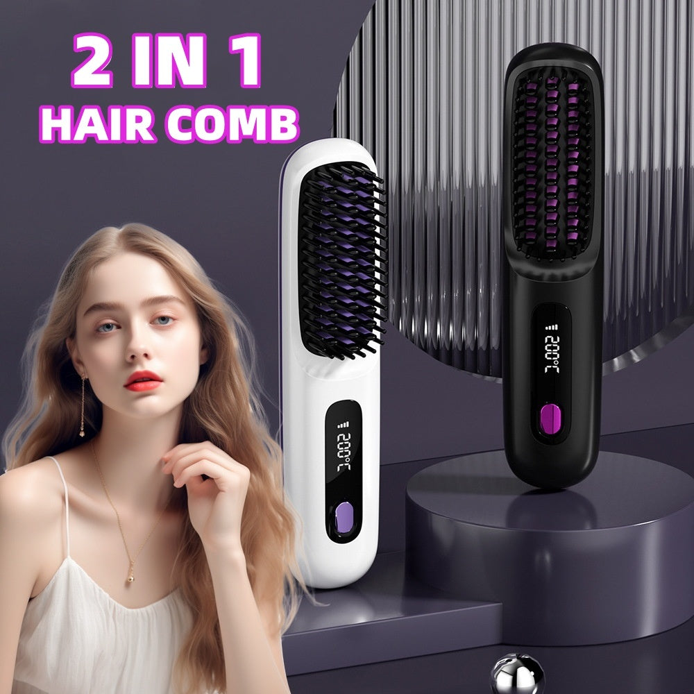 2-in-1 Wireless Hair Straightener